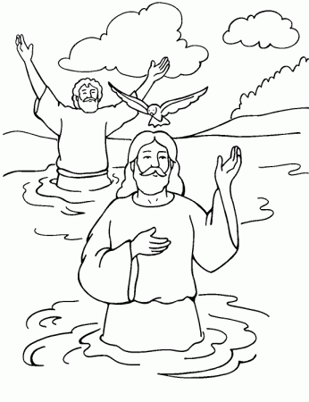 Baptism of Jesus - Color Page Matthew 3:13-17