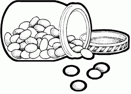 Jelly Beans in a Jar Coloring Page
