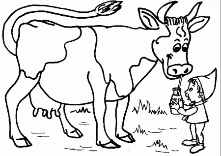 Cow coloring pages for kids