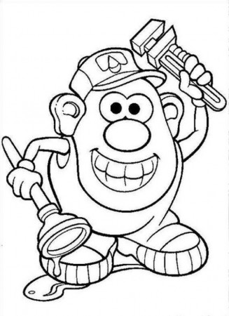 Mr Potato Head As Plumber Coloring Page Coloringplus 151729 Mr 