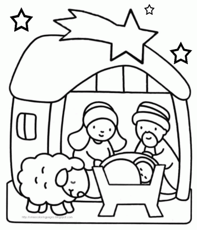 Xmas Coloring Baby Jesus Nativity Coloring Pages - 69ColoringPages.com
