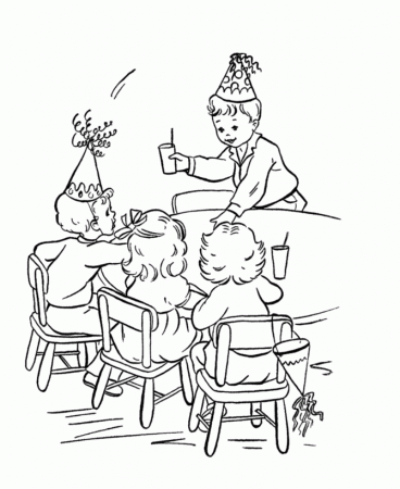 Birthday Coloring Pages | Free Printable Kids play at the Birthday 