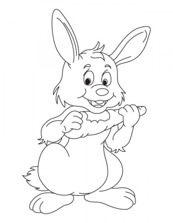 Bunny eating carrot coloring page | Download Free Bunny eating 