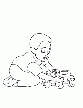 Coloring Pages - Child playing