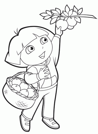 apple dora Colouring Pages