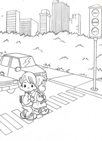 Drawing precious moments with traffic light coloring ~ Child Coloring