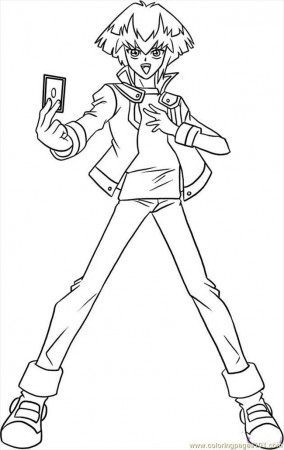 Coloring Pages How To Draw Jaden Step 7 (Cartoons > Yu-Gi-Oh 