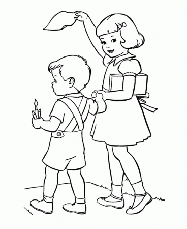 BlueBonkers: Kids Coloring Pages - Off to School - Free Printable 