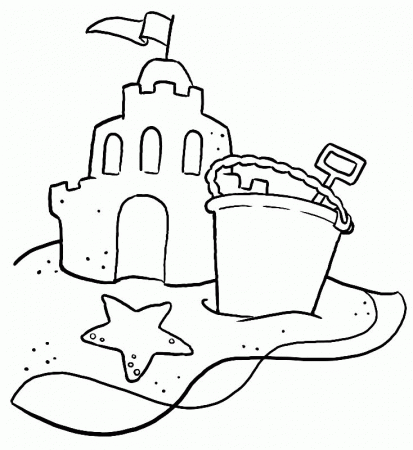 Sand castle Colouring Pages