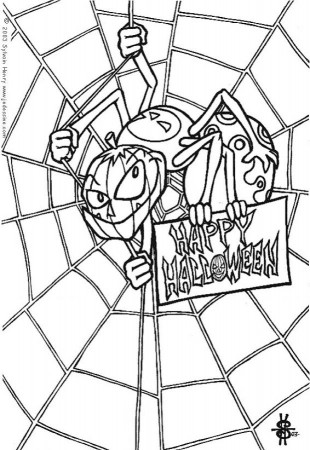 SPIDER coloring pages - Jack O'lantern spider