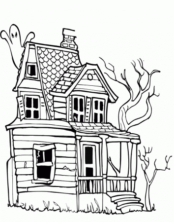 spooky house Colouring Pages