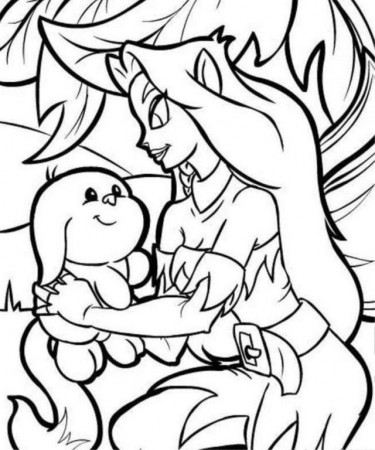 Neopets Puppy Faerieland Coloring Page Coloringplus 221280 Neopet 