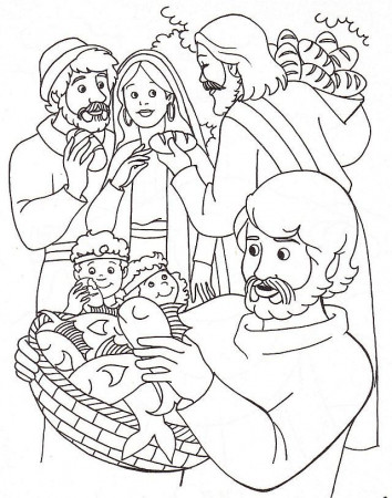 Jesus five loaves Colouring Pages (page 2)