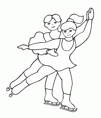 Figure Skating Coloring Page | Young Pairs Team