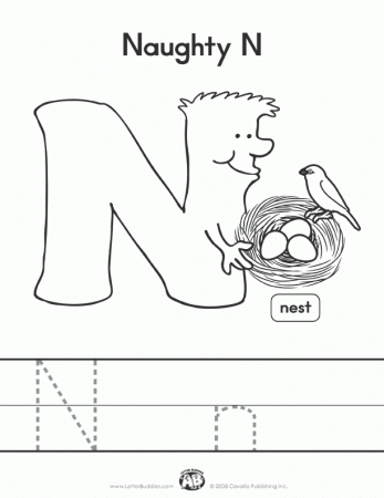 Letter Buddies Coloring Worksheet: N | Printable ABC Worksheets | Pin…