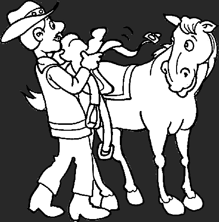 Cowboy Coloring Pages 3 | Purple Kitty