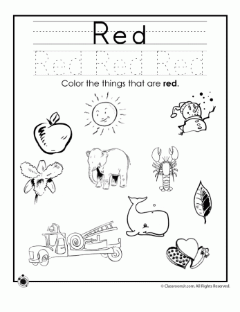 learning colors worksheets for preschoolers color red worksheet 