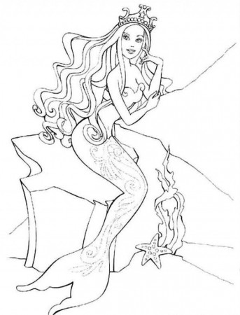 Print Or Download Mermaid Free Printable Coloring Pages No 6 