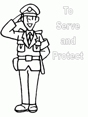 Custom Coloring Pages with the Pictures to Color of Police Officer 