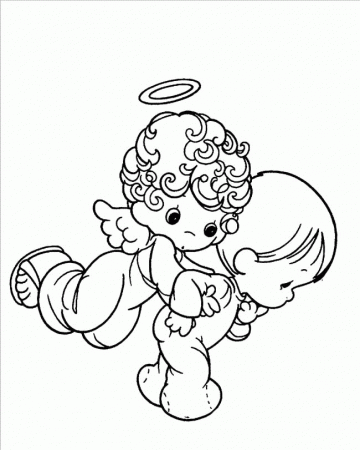 Angel And Baby Precious Moments Coloring Pages - Precious Moments 