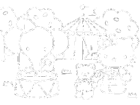 hello kitty at the circus Colouring Pages