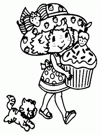 Strawberry Cakes Printable Valentine Kids Coloring Pages 