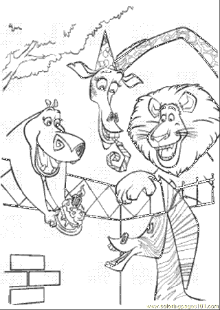 Coloring Pages Happy Birthday Marty (Cartoons > Others) - free 