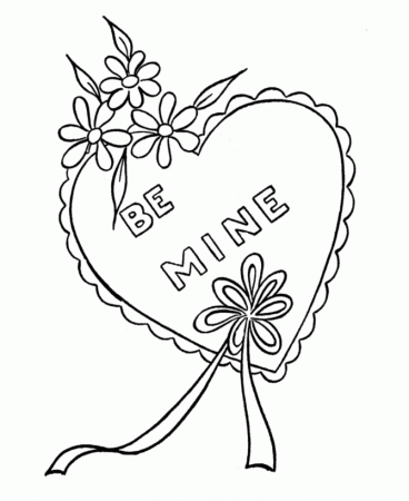 Valentine's Day Hearts Coloring Pages - A Be-Mine valentine heart 