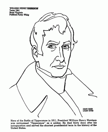 USA-Printables: US Presidents Coloring Pages - President William 