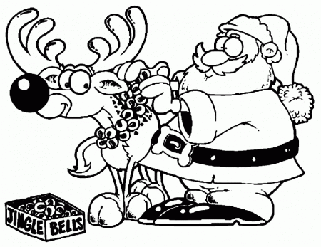 Download Santa Puts Some Jingle Bells On Reindeer's Neck For 