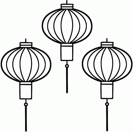 Chinese Lanterns - Coloring Page (Chinese New Year)