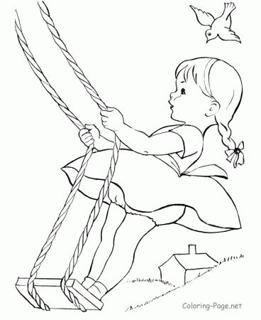 Little Girl Coloring Pages To Print : Little Girl Coloring Pages 