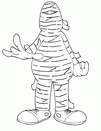 Mummy Coloring Page | Mummy Wearing Sneakers