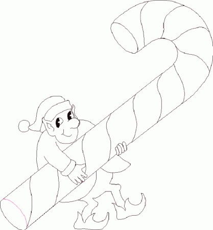 Candy Cane Coloring Page