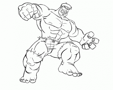 Punch The Hulk Coloring Page - Hulk Coloring Pages : Girls 