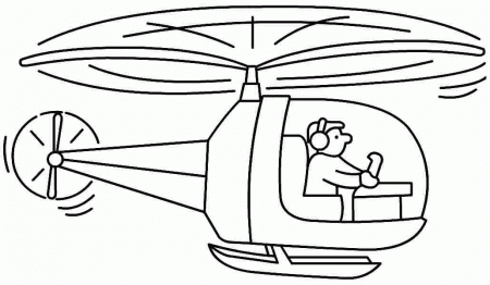 Free Coloring Sheets Transportation Helicopter For Little Kids 