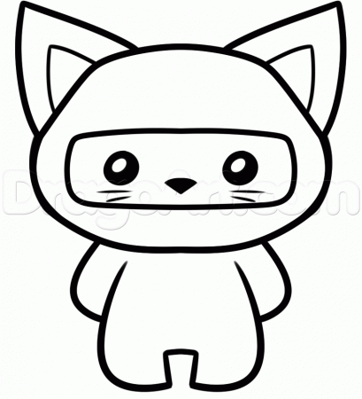 How to Draw a Ninja Cat, Step by Step, Cartoon Animals, Animals 