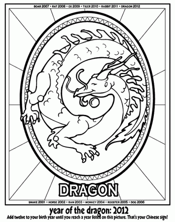 Chinese Dragon Coloring Page Picture - Tattoosdeal.com