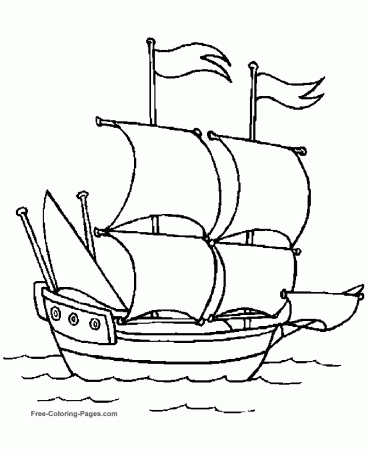 A Children With Boat Colouring Pages (page 2)