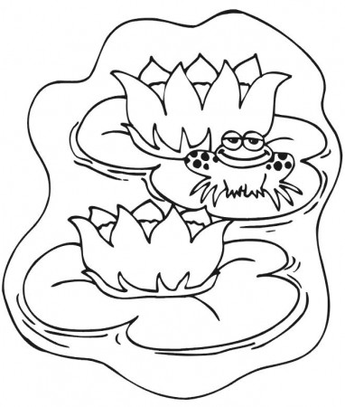 Smiling Frog Over the Pond Coloring Page: smiling-frog-over-the 