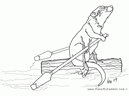 River Otter Drift Boat Coloring Page