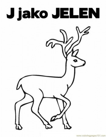 Coloring Pages J jelen (Mammals > Deer) - free printable coloring 