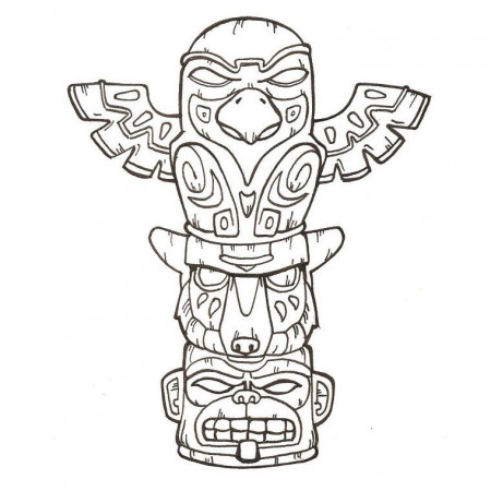 coloriage totem Coloriage