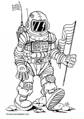 Astronaut-coloring-4 | Free Coloring Page Site