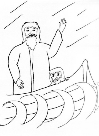 Bible Story Coloring Page for the Apostles and the Storm | Free 