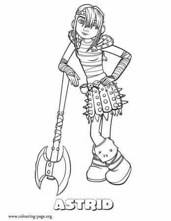 How to Train Your Dragon - Astrid, a teen viking girl coloring page