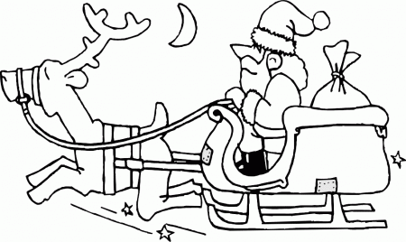 santa and sleigh Colouring Pages (page 2)