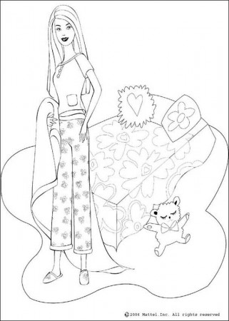 BARBIE DOLL coloring pages - Barbie's bed