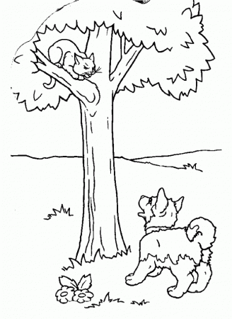 Puppies Coloring Pages : Puppies And Kittens Coloring Page Kids 