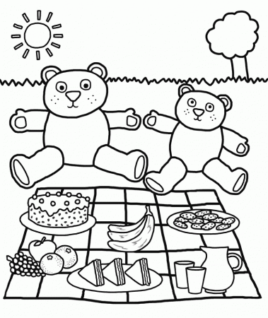 teddy bear picnic color page | Teddy Bear Picnic party ideas | Pinter…